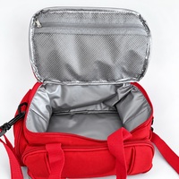 Sac isotherme anti-fuite avec doublure en aluminium, double fermeture éclair, bandoulière amovible et compartiment intérieur en maille pour le déjeuner des enfants et les pique-niques