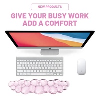 Tapis de souris de jeu en silicone gel transparent avec repose-poignet, couleur unie personnalisée, antidérapant, 430x110mm, en stock pour usage bureau et domicile