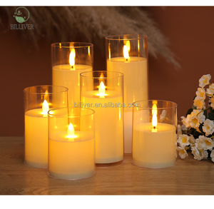 Offre Spéciale bougies sans flamme scintillantes à mèche 3d clair ensemble de bougies LED à piles transparentes - Product Image 6