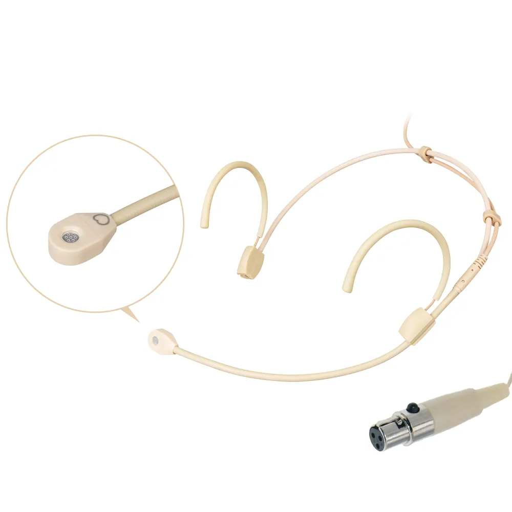 Hsp8 mạnh mẽ khung dây tai nghe cardioid Microphone với Mini 3-pin XLR cắm cho AKG không dây bodaypack Transmitter micwl