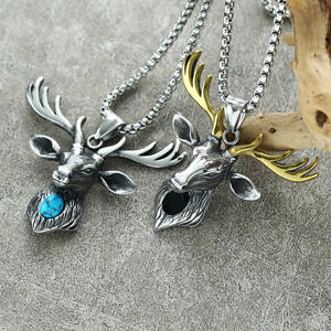 ยุโรปและสหรัฐอเมริกาข้ามพรมแดนแฟชั่นสัตว์ชายกวางไทเทเนียมจี้เหล็กอาวุโสอินสตาแกรมความรู้สึกการออกแบบเฉพาะกลุ่ม - Product Image 2