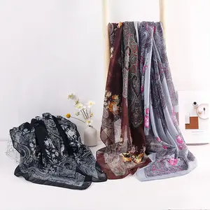 Hochwertiger Viantge Paisly Schal Baumwolle Schleier Hijab individueller Druck Schal 100 x 100 cm