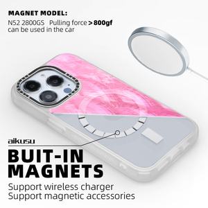 Fundas Personalizadas para Teléfono 3M Anti-Golpes, Transparentes, de TPU Mate, Magnéticas, Color Rosa Madreperla, para iPhone 16 15 14 13 Pro Max - Product Image 3