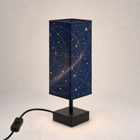 Lámpara de Mesa de Tela con Diseño Artístico Multipatrón, Estilos de Decoración Versátiles, Lámpara de Noche con Bombilla LED Incluida