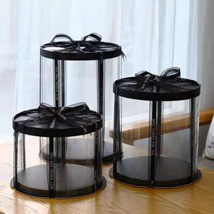 Transparent Gift Box Transparent Transparent Gift Box Clear Visible Lid PET Highly Transparent Large Inches Packaging Tall Clear Wholesale Gift Cake Box