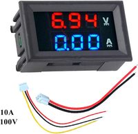 Testeur de tension et de courant DC 100V 10A, voltmètre numérique 0,28 pouces, ampèremètre pour voiture, bateau, marine