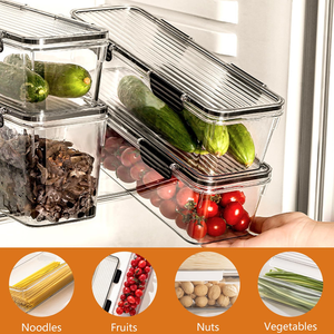 Modern Fresh Storage <b>Box</b> Effective Freshness Preservation Fridge Container Food Grade PET Plastic Rectangle Shape - Product Image 5