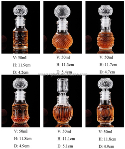 Wholesale <strong>Mini</strong> 50ml Vodka Whiskey Brandy Glass Decanter Empty Sample Liquor <strong>Bottle</strong> - Product Image 6