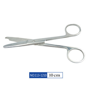 กรรไกรตัดไหมผ่าตัดสแตนเลสทางทันตกรรม ยาว 10 ซม. กรรไกรแพทย์แบบมีรอยบาก พร้อมกรรไกรผ่าตัดแบบไม่เคลือบพลาสติก - Product Image 4