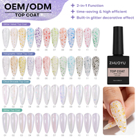 Top Coat Professionnel Velours Scintillant Français Sans HEMA Sans TPO Végétalien Écologique Sans Résidu Gel Polish Velours Sans Essuyage pour Salon