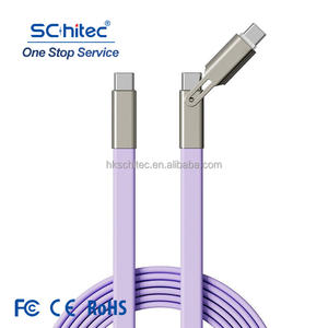 สายชาร์จเร็ว Schitec Macoron 2-in-1 TPE แบบแบน 1.2 เมตร 240 วัตต์ USB C to C & L Combo รองรับการชาร์จเร็ว 240 วัตต์ สำหรับ iPhone และ Android - Product Image 1