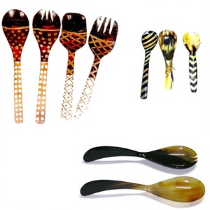 Top Luxury Polished Organic Material Eco-Friendly Carved Buffalo Horn Spoon Wholesale Crafted Small Angel Theme Art Collectible - Product Image 4