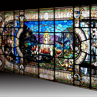 Panneau de séparation en verre massif anti-UV et étanche, style Cour Européenne, sur mesure, en verre artistique, durable et moderne, pour hall d'hôtel et hall.
