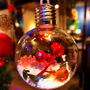 <span class=keywords><strong>Boule</strong></span> décorative LED transparente 2026 avec pomme <span class=keywords><strong>de</strong></span> pin et baies rouges, à piles, pour sapin <span class=keywords><strong>de</strong></span> Noël et fêtes à domicile - Product Image 4