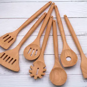 Hot-Selling 6 Pcs Bamboo Cooking Utensils Set Non Stick Cookware Household Kitchen Utensils