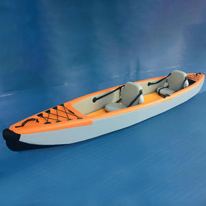 Kayak gonflable en PVC renforcé de <span class=keywords><strong>4</strong></span> + mètres, canoë nautique <span class=keywords><strong>pour</strong></span> 2 <span class=keywords><strong>personnes</strong></span> avec coussin de tréfilage, planche à pagaie, bateau de pêche - Product Image 4