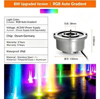 Luz LED RGB de 24 V para Fuentes, Foco Subacuático de Acero Inoxidable a Prueba de Agua para Piscinas y Fuentes