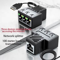 Commutateur d'adaptateur réseau LAN RJ45 avec câble USB Prise réseau Ethernet 3-en-1 Connecteur de câble Internet