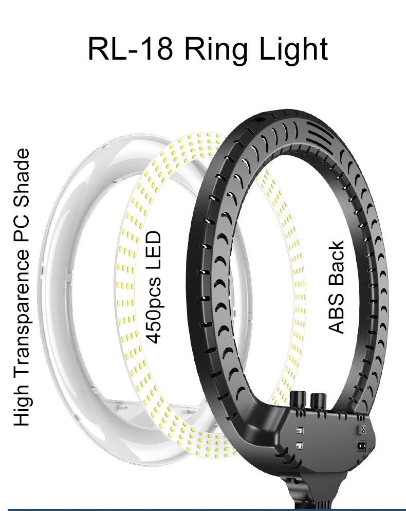 led ring light with tripod