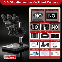 Microscope stéréoscopique d'observation des insectes à petite base SZM7060 3.5X-60X sans caméra avec lentille auxiliaire 0.5X pour cours d'entomologie