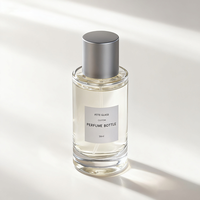 Flacon de parfum vide de luxe personnalisé 50 ml 100 ml, flacon de parfum rond en verre transparent avec boîte