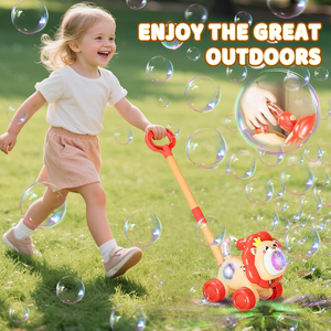 Máquina automática de hacer burbujas, soplador de burbujas para exteriores, juguetes de empuje, regalo de cumpleaños para niños y niñas, cortacésped de burbujas para niños pequeños - Product Image 2