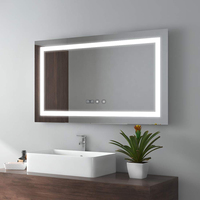 Miroir LED pour salle de bain, miroir éclairé à intensité réglable, miroir de vanité avec éclairage, anti-buée (réglable à l'arrière et éclairé à l'avant)