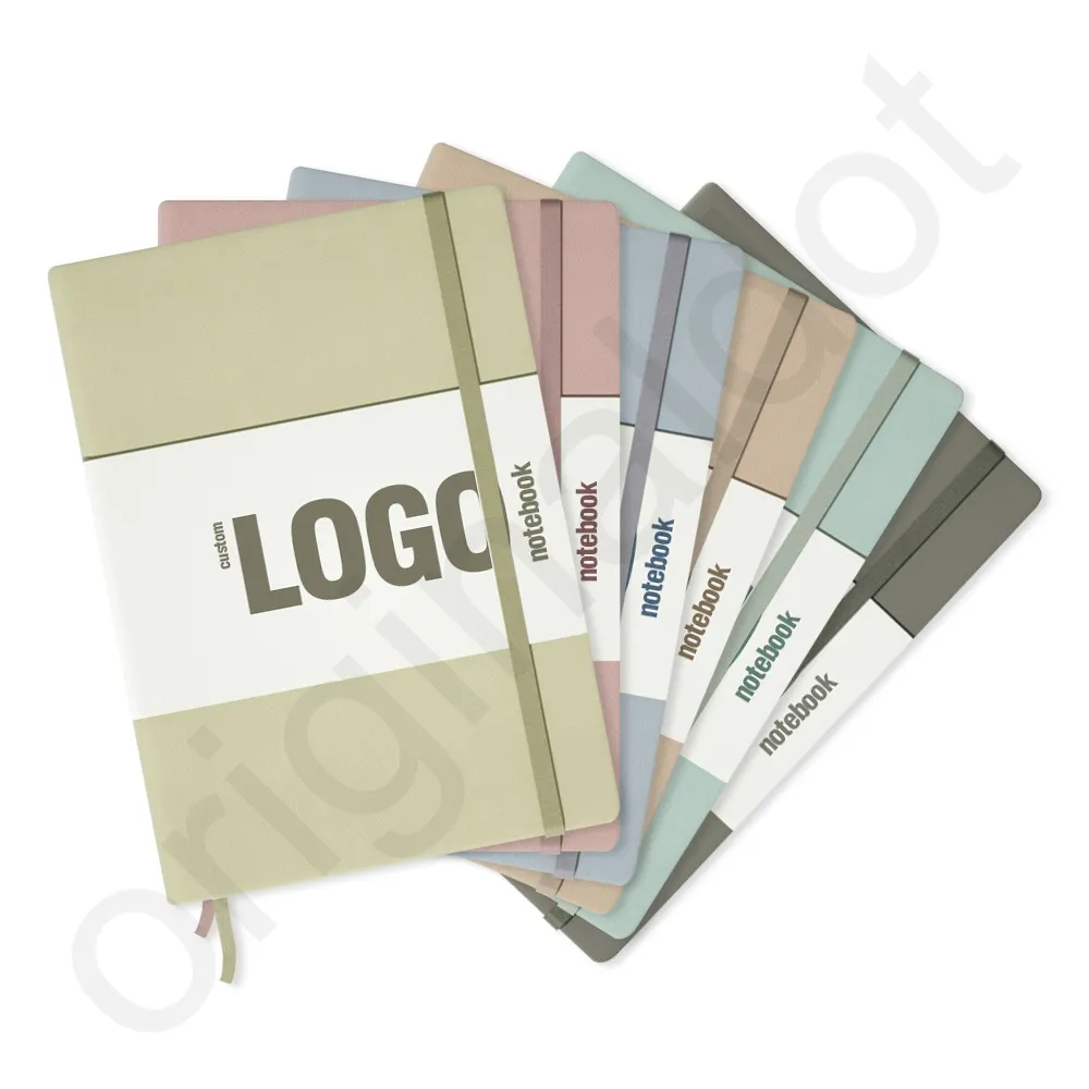 Grid Dotted College gefüttert benutzer definierte Stein papier A5 Werbe wasserdichtes Pu Leder Notebook mit Logo