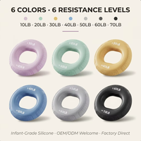 Renforçateur de préhension premium 10-70 LBS en silicone avec texture tressée et double résistance pour la gym, le fitness et l'exercice
