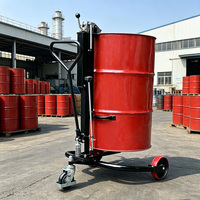 Chariot à tambour hydraulique à pattes larges de 250 kg avec pompe manuelle pour coins de palettes standard
