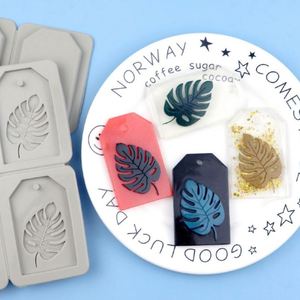 Moule en silicone écologique personnalisé avec logo, 4 cavités en forme de feuille, pour résine, aromathérapie, bougies et savons, fabrication OEM/ODM - Product Image 1