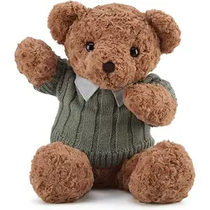 गर्म बेच उच्च गुणवत्ता भरवां खिलौना नरम प्यारा स्वेटर ब्राउन टेडी भालू कस्टम आलीशान खिलौना टेडी भालू बच्चों के लिए