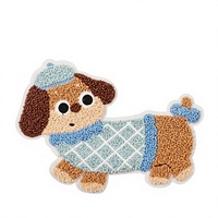 Parche Bordado a Máquina de Perrito, Aplique de Tela Bordado a Mano para Perros Pequeños, Adorno de Felpa para Ropa, Lindo Gorro