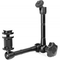 Bras Magique en Alliage d'Aluminium 11 Pouces, Réglable à 360 Degrés, Super Pince avec Patin en Caoutchouc Antidérapant et Bouton de Verrouillage Rapide pour Moniteur, Lumière LED, Micro