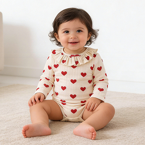 Body <span class=keywords><strong>de</strong></span> Bebé con Estampado Floral Primaveral, Personalizado con Logotipo, Tejido Suave, <span class=keywords><strong>de</strong></span> Algodón, con Botones a Presión y Manga Larga - Product Image 4