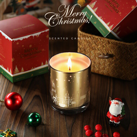 Maßgefertigtes Private Label Luxus Handgemachtes Glas-Aromatherapie-Kerzenset mit Ausgehöhlten Gefäßen als Weihnachtsgeschenk