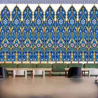 Papier peint mural personnalisé en 3D avec motif mandala marocain, imperméable, pour la décoration de restaurants et de salles de bain
