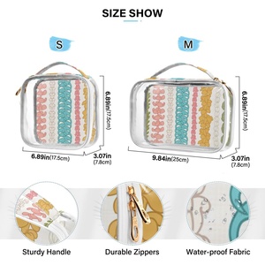 2 Pack Hawaiian Lei Kalo Flower Custom Print Carry on Transparent Zipper Toiletry Bag Clear <b>Makeup</b> Cosmetic <b>Case</b> for Travel - Product Image 4