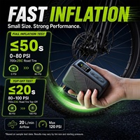 Gonfleur de pneus de vélo électrique portable 120 PSI en ABS avec manomètre numérique, arrêt automatique, gonflage rapide pour vélo de route et vélo électrique