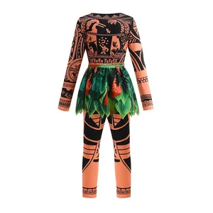 BAIGE, venta al por mayor, Moana Maui, disfraz de algodón <span class=keywords><strong>para</strong></span> niños, vestido de Cosplay inspirado en Moana 2, película <span class=keywords><strong>para</strong></span> Halloween - Product Image 3