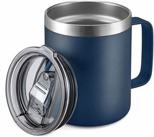 Vaso Térmico Ecológico de Doble Pared con Logotipo Personalizado, 12oz, 14oz, 16oz, 24oz, Recubrimiento en Polvo, Acero Inoxidable, Taza de Café para Camping, Antiderrames - Product Image 2