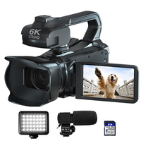 Meilleur cadeau de Noël 2026, caméras vidéo numériques 6K, zoom 18X, écran tactile 4,0 pouces, WIFI, vision nocturne IR pour vlogging YouTube
