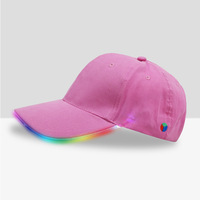 Casquette de Baseball à 6 panneaux LED à la mode Sports de plein air chapeau de course de nuit rose Gorras Multi couleurs lumières