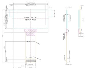 Màn Hình OLED Trong Suốt 1.51 Inch 128X56 Màn Hình OLED 24pin SSD1309 UG-2856KLBAG01 - Product Image 5