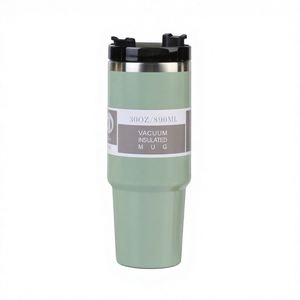 Vaso Termo de Acero Inoxidable de Doble Capa, Libre de BPA, de 20oz/30oz, para Viajes, Auto, con Pajita - Product Image 1