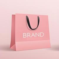 Sacs en papier cartonné personnalisés de haute qualité, sacs cadeaux roses pour vêtements et sous-vêtements, pour les petites entreprises, avec poignée en ruban