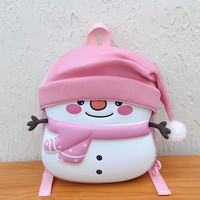 Mochila Impermeable de Moda para Niñas con Diseño de Muñeco de Nieve, Cierre de Cremallera, Capacidad de 20-36L, para Niños de Jardín de Infancia