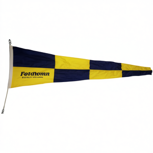 Nautical Marking Brush Negative 100x340cm Yellow And Navy Blue <b>Checkered</b> Pattern Boat <b>Flag</b> - Product Image 3