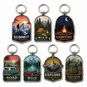 Llavero Personalizado con Temática de Montaña, Souvenir de Camping, Aleación de Zinc, Esmalte Suave 2D, para Regalo de <span class=keywords><strong>Club</strong></span> de Senderismo, Empaque Personalizado - Product Image 2