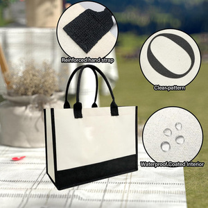 Bolsa de yute de arpillera natural con impresión de logotipo reciclada - Product Image 2